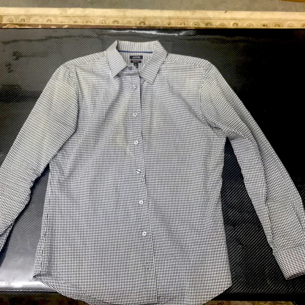 Dressy checkered black and white shirt